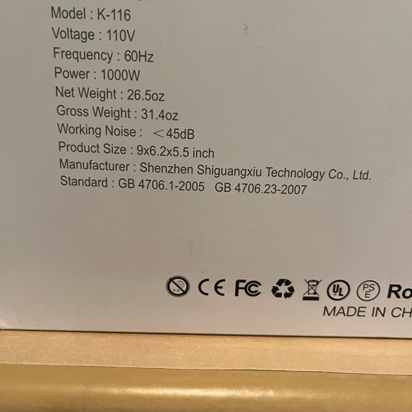 GaiaTop K-116 1000W/110V Personal Heater Tabletop Retro Look ~ White. - Picture 6 of 6